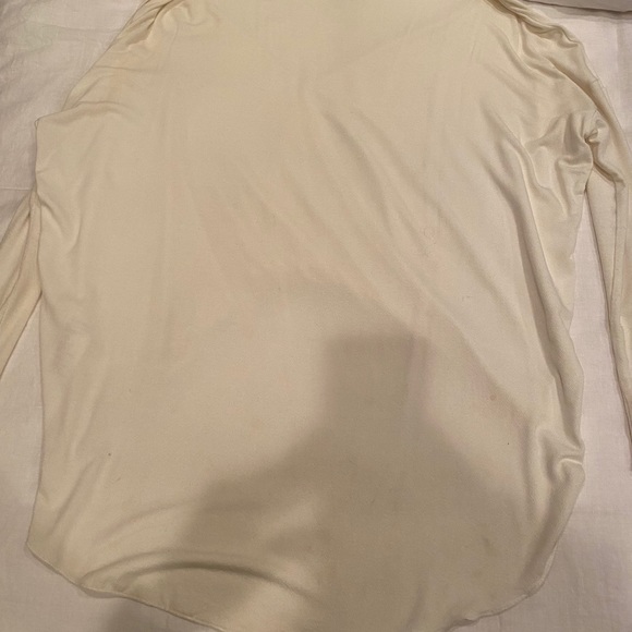 White-cream long sleeve cross cross drape front - Picture 4 of 4